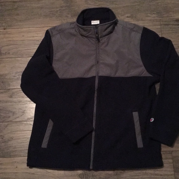 Champion menβs large navy & gray waffle jacket new - Picture 2 of 7